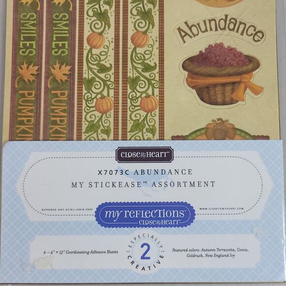 Close to My Heart Reflections Stickease X7073C Abundance Harvest Pumpkins Fall - Picture 2 of 6